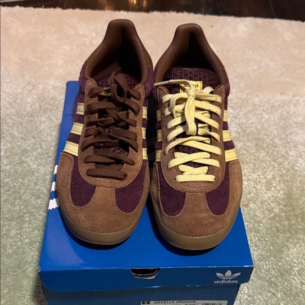 Adidas Gazelle indoor Men's Purple and Tan Sneakers